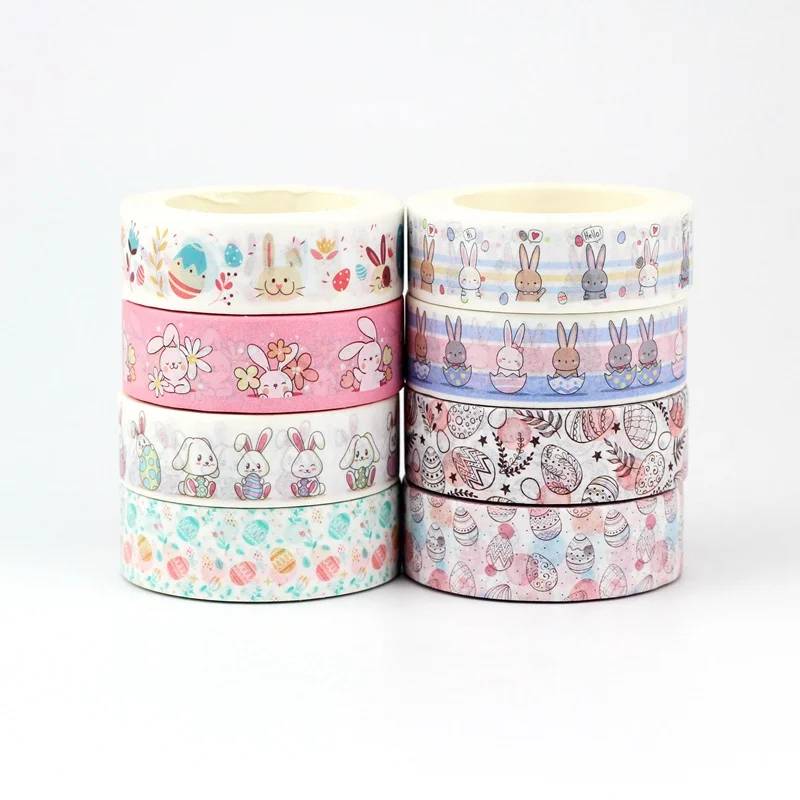 2022 NEW 1PC 15mmx10M Decorative Easter day pattern Washi Tapes Set Paper Planner Scrapbooking Masking Tape Kawaii Stationery |
