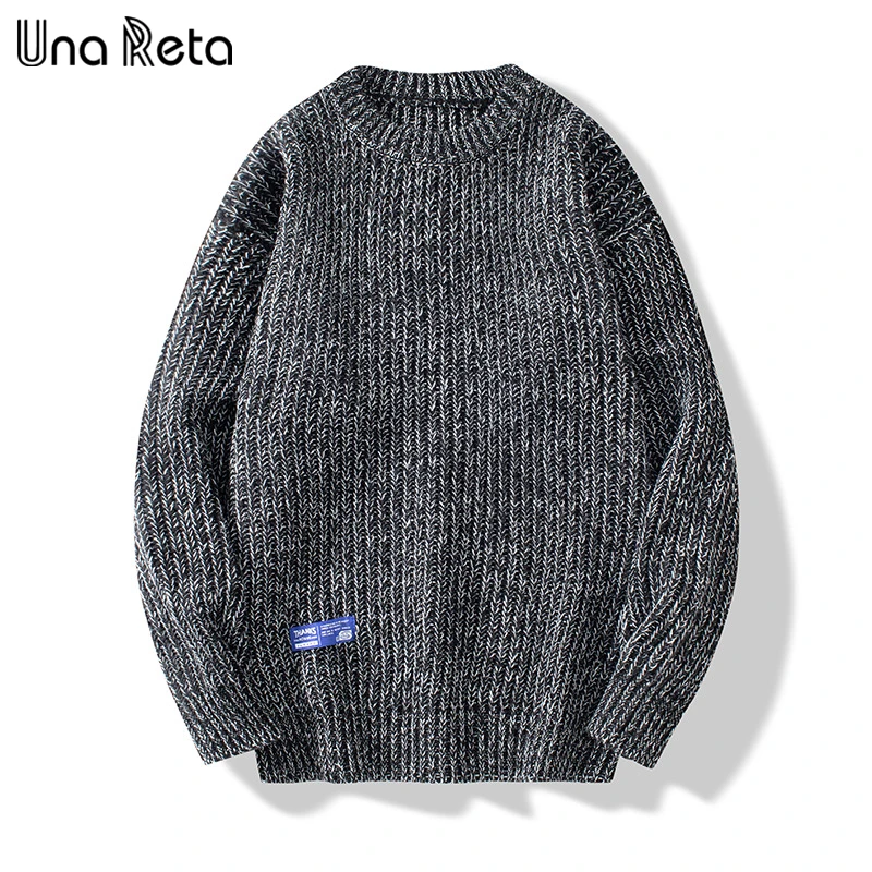 

Una Reta Streetwear Knitwears Sweater Pullovers Autumn Winter Harajuku O Neck Pull Homme Casual Sweaters