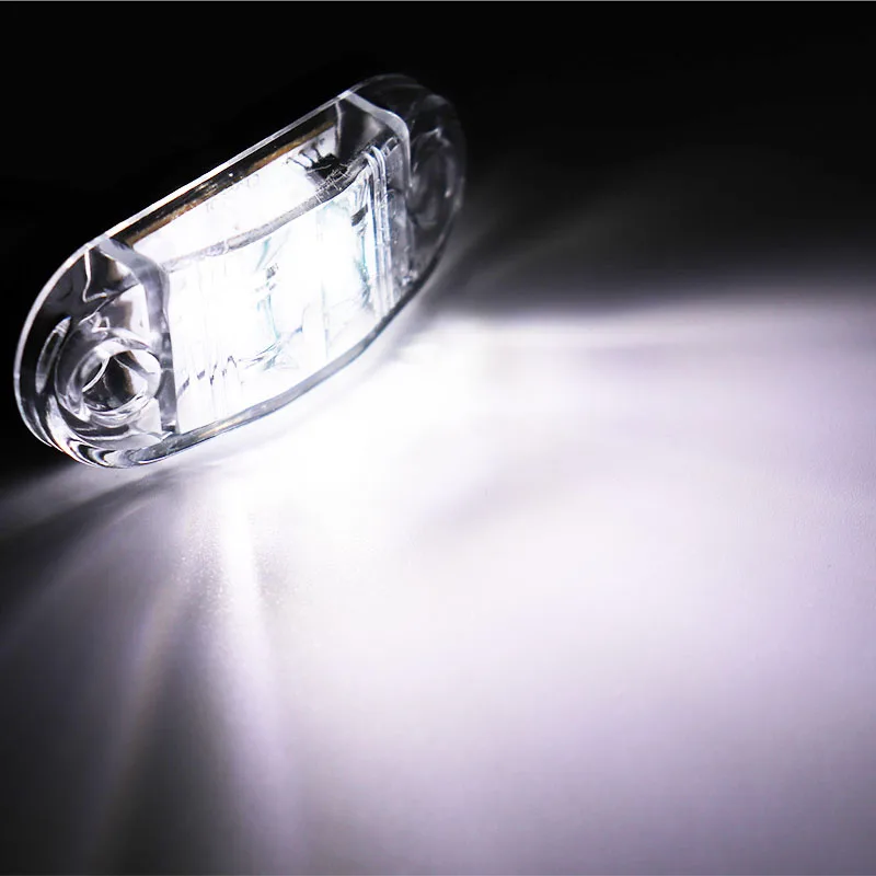 2Pcs 12V / 24V LED Tail Lights Side Marker Lights Car External Lights Warning Lights Auto Trailer Truck Lorry Lamps White