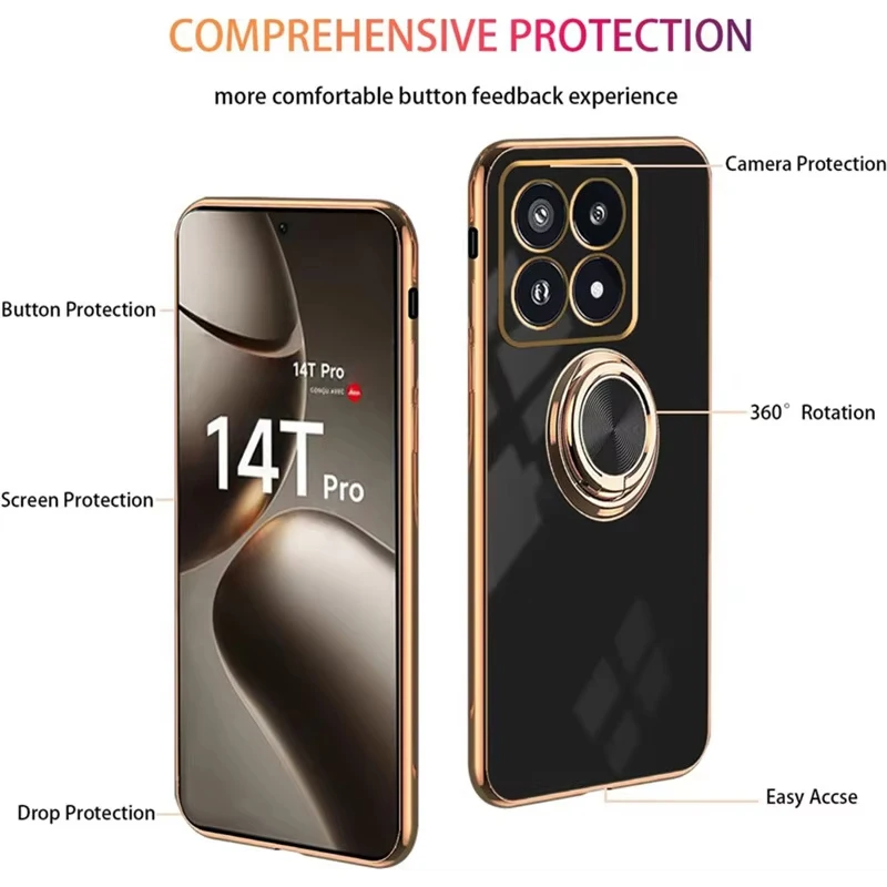 Plating Magnetic Ring Phone Case - Sleek and Protective Back Cover with Enhanced Grip