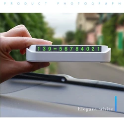 Compact Temporary Parking Phone Number Card for Cars - Automobile Accessories, 13x2.5cm (WHITE)