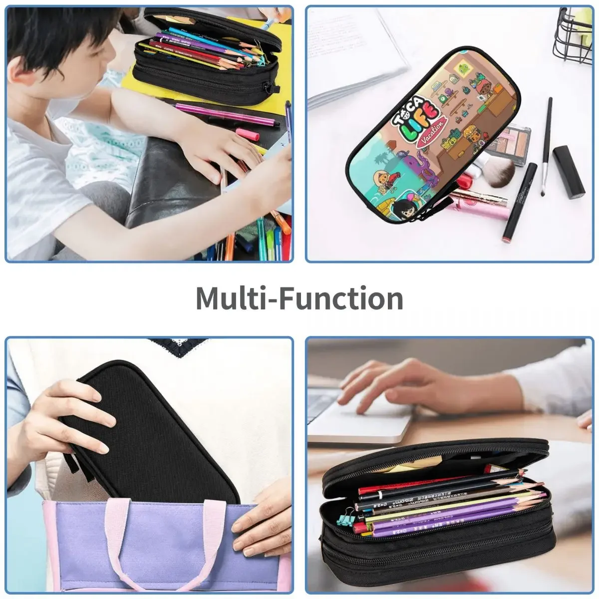 Toca Life Box Toca Boca Cute Game Pencil Cases Large Storage Pen Bags Pen Box Pencil Pouch For Boy Girl Stationery School Office