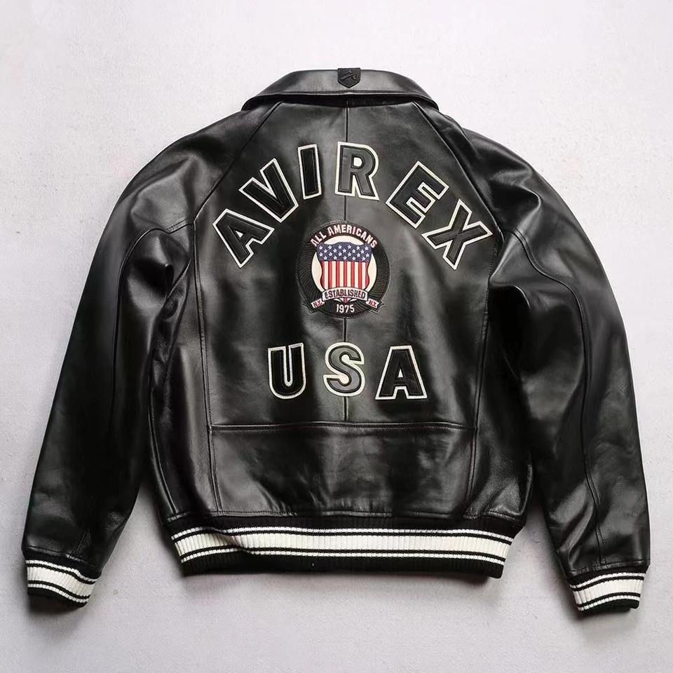 Faux American Lightweight Jackets Men's American Flag Leather