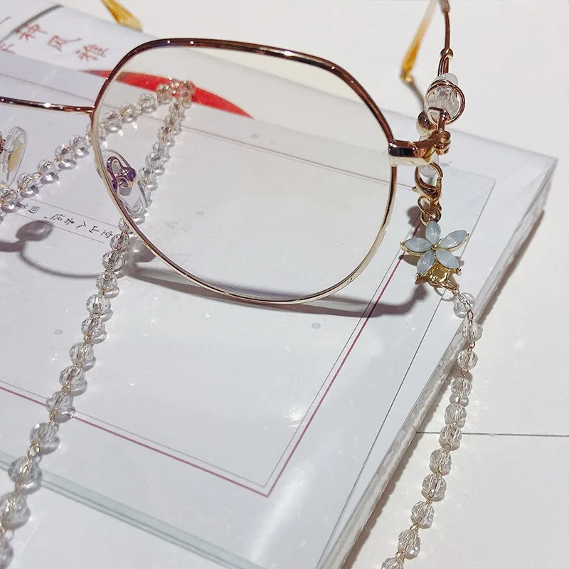 Flower Water Diamond Bead Glasses Chain Anti Slip Glasses Chain Mask Anti Slip Hanging Rope Women'S Gift Eyewear Accessories