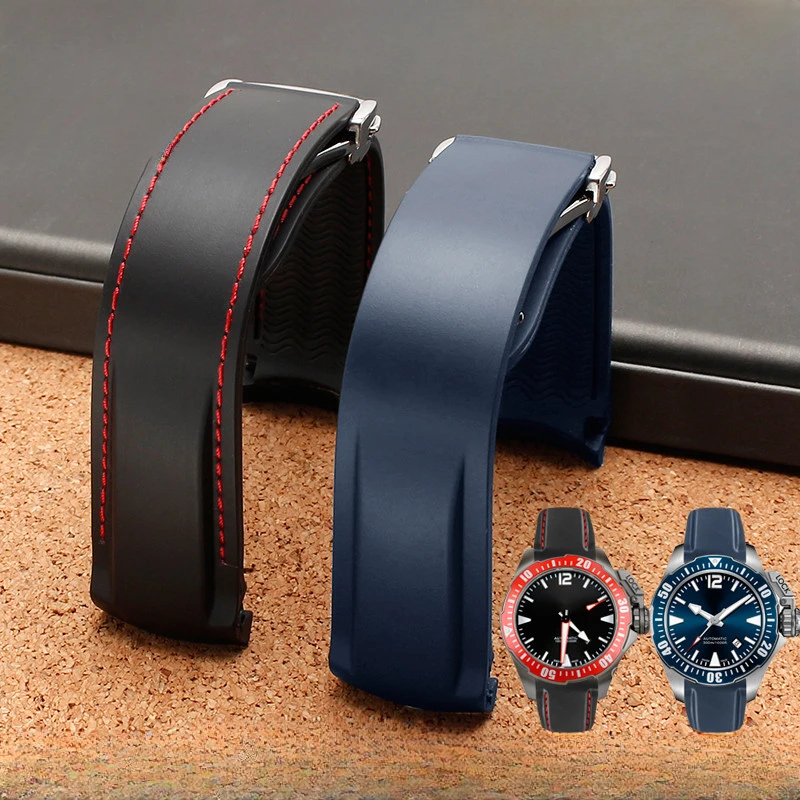 Per Hamilton Khaki Navy Frog H777050 H778050 Series Steel Double Press Buckle Accessori Blue Red Frog Diving Watchband