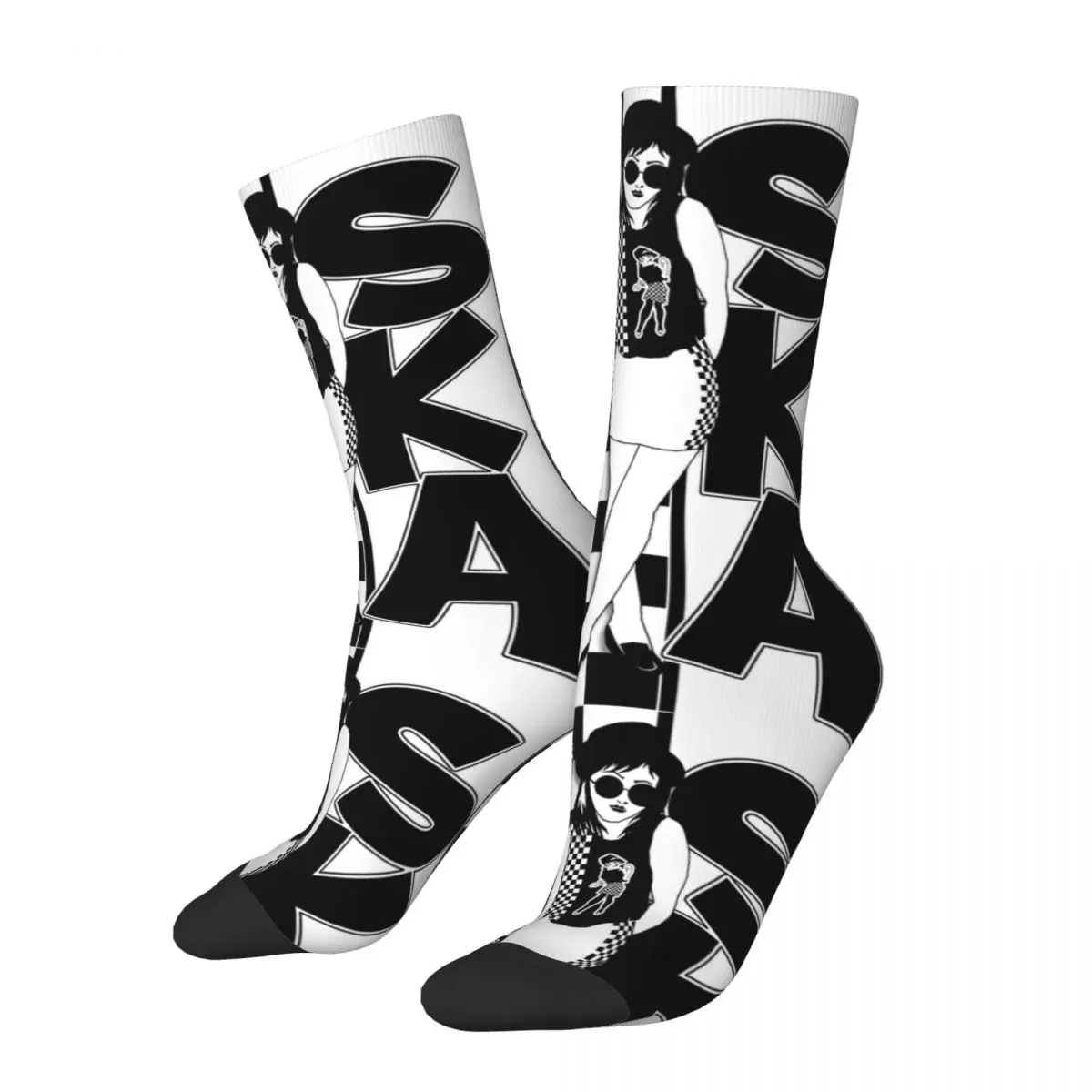 2 Toni Musica Rude Girl Ska Rock Socks Merch Per Uomo Donna Ska-Rock Revival Two Tone Rocksteady Print Socks Regali Super Morbidi