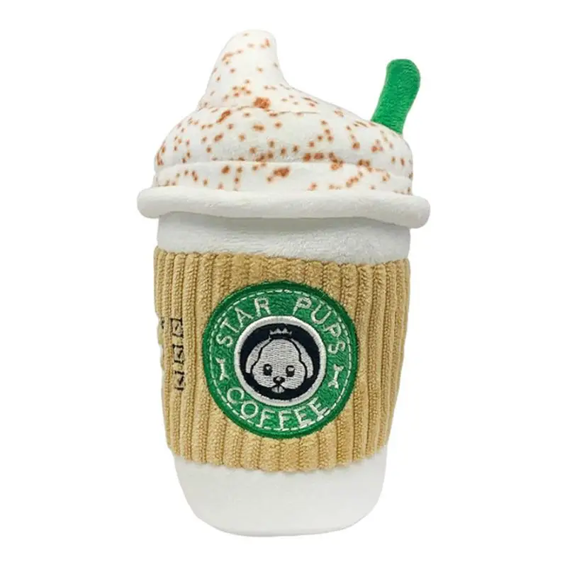 

Dog Plush toys Latte Coffee Cup Shape Interactive Teeth Cleaning Toy For Training Puppy Bite-Resistant Durable Pet Supplies