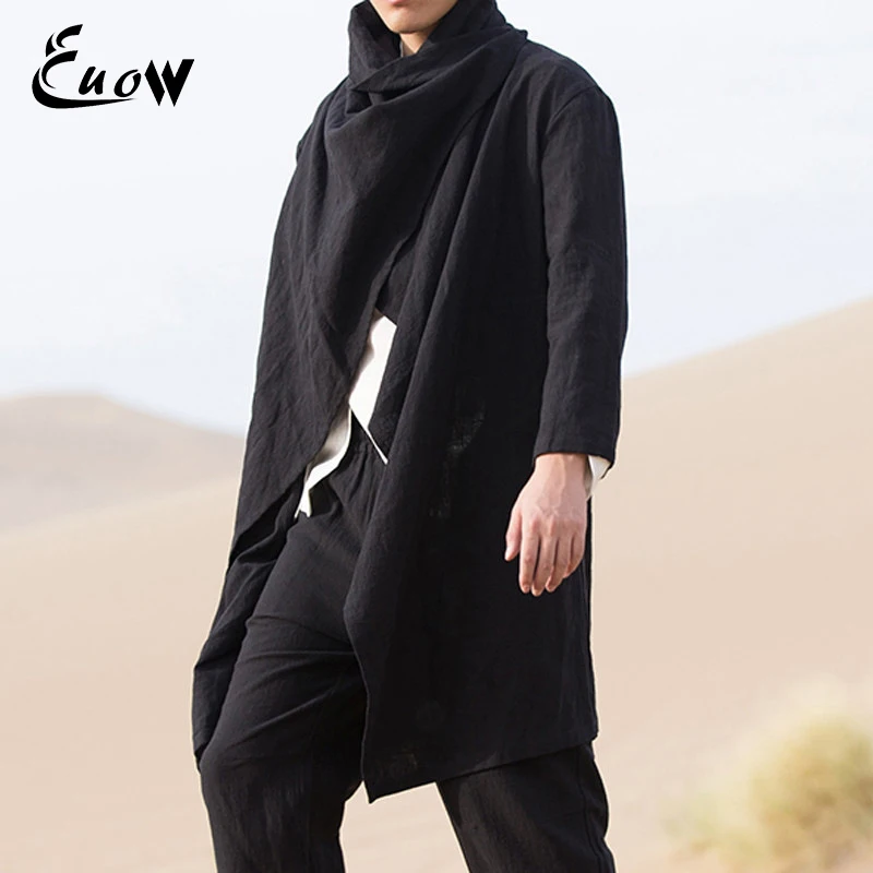 

EUOW 2022 Fashion Spring New European American Personality Men Windbreaker Mid-Length Cape Cardigan Long-Sleeved Coat Trendy