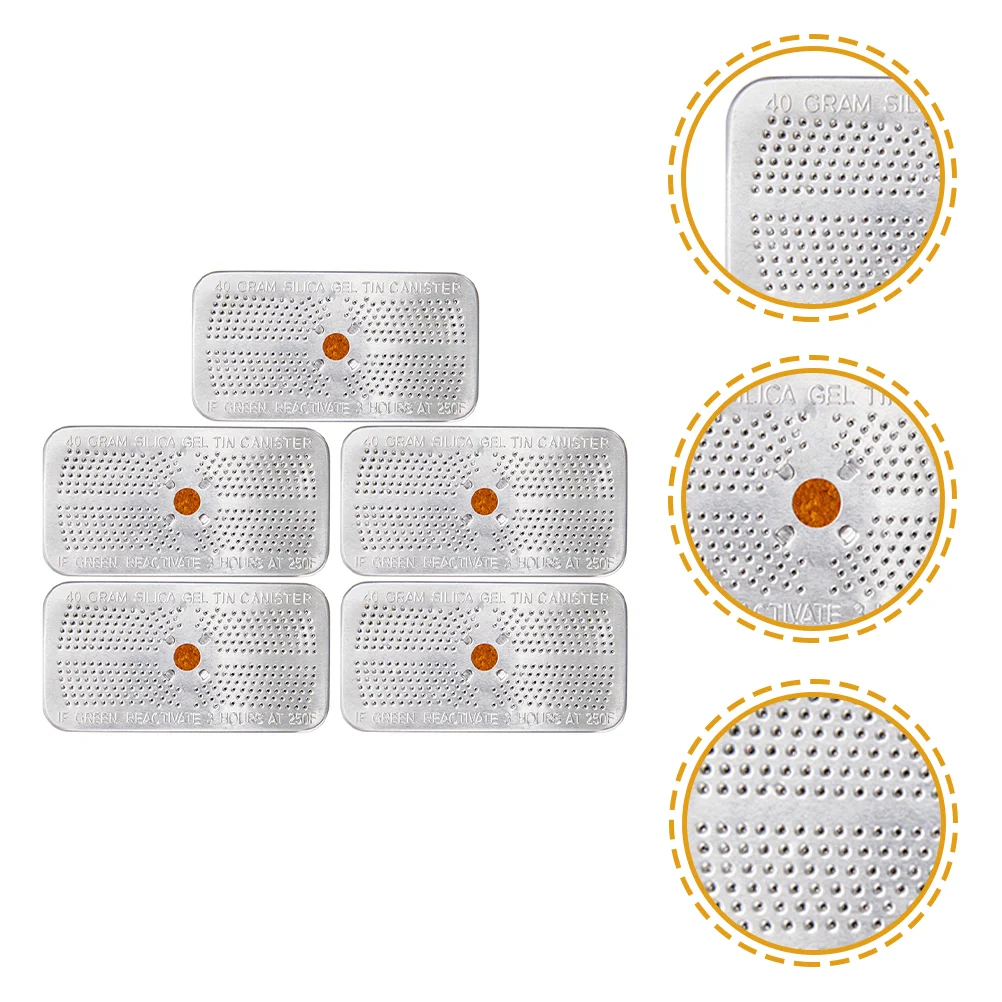 5 Pcs ange Silica Gel Desiccant Reusable Beads Safe Moisture Absorbers Wardrobe Dehumidifier Packs Camera Shoe Cabinet Dry