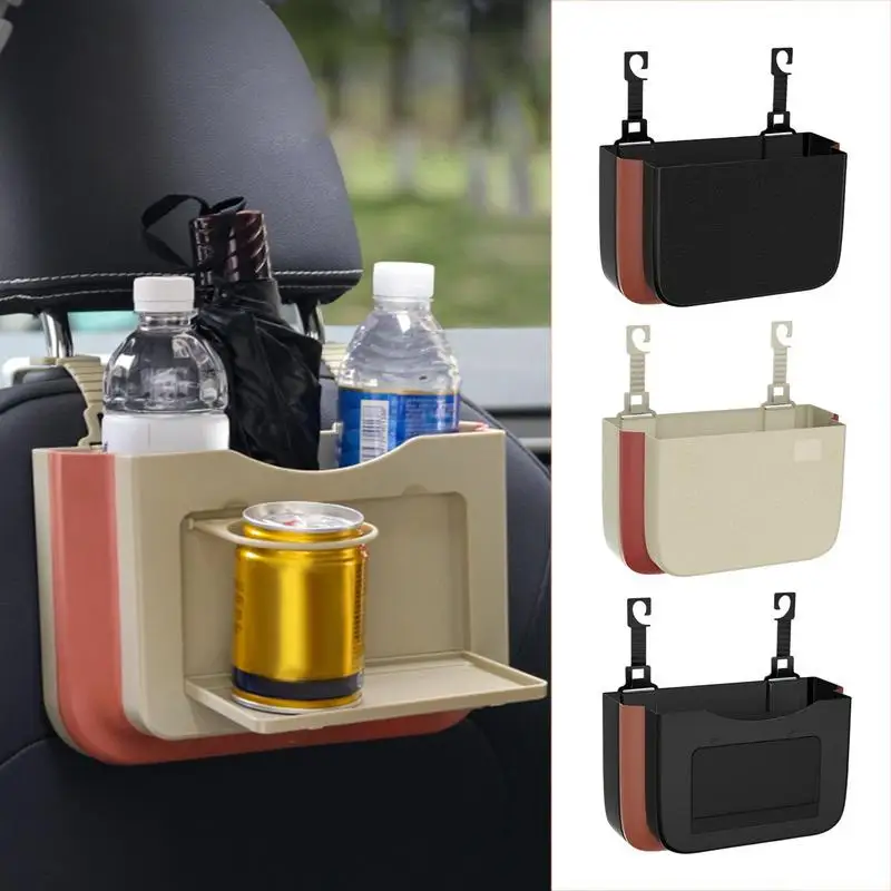 

Vehicle Seat Storage Box Waterproof Auto Organizer Trash Storage Pockets Automobile Supplies Rear Mounted Trash Can Storage