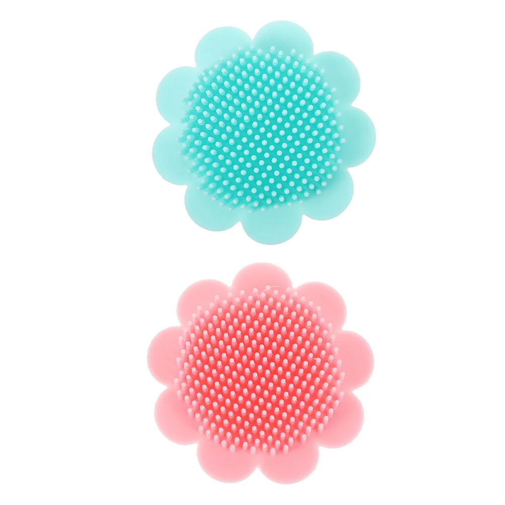 2 Pcs Silicone Scalp Shampoo Brush Brush Bathing Accessory New-born Baby Scalp Scrubber Newborn Infant