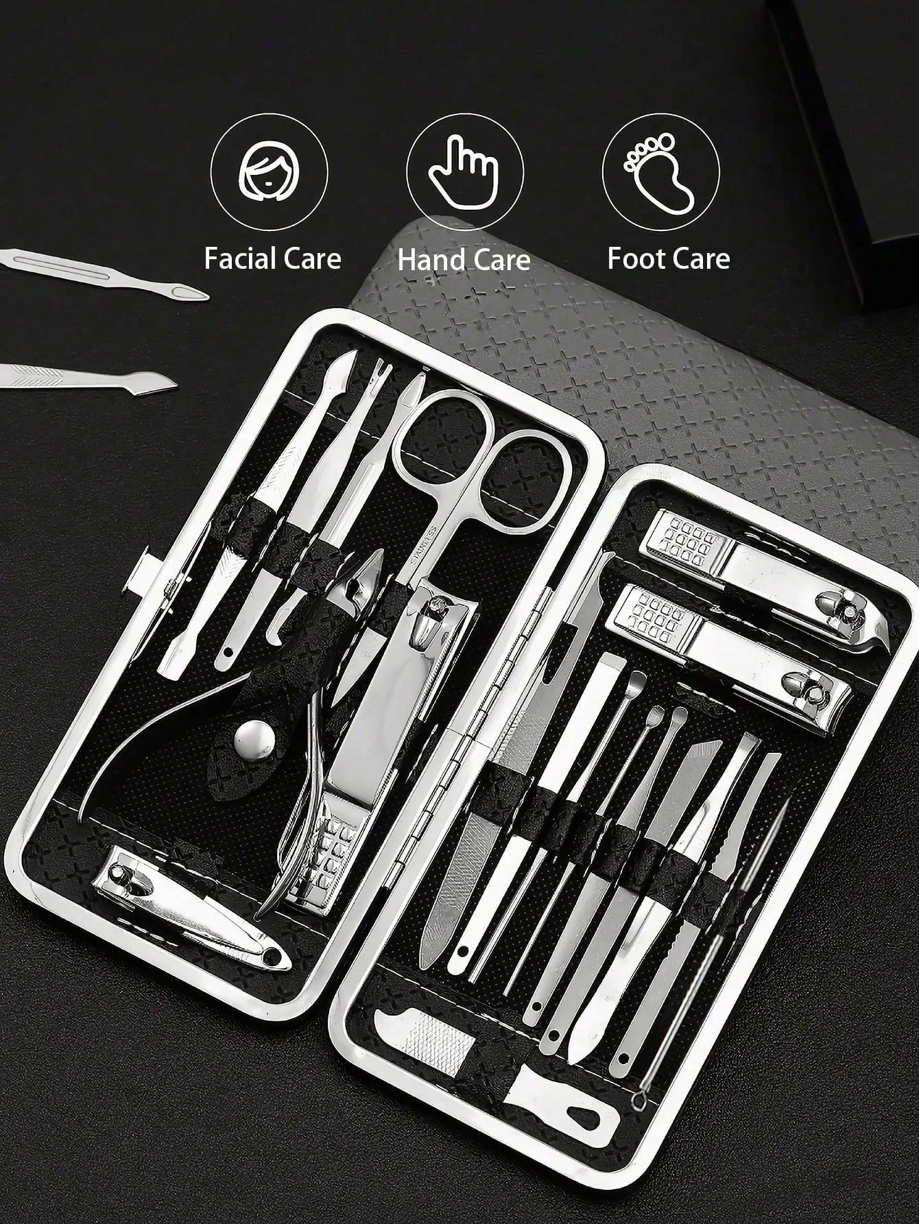 Manicure Pedicure Kit Nail Clippers Set Professional Grooming Kit With Travel Case