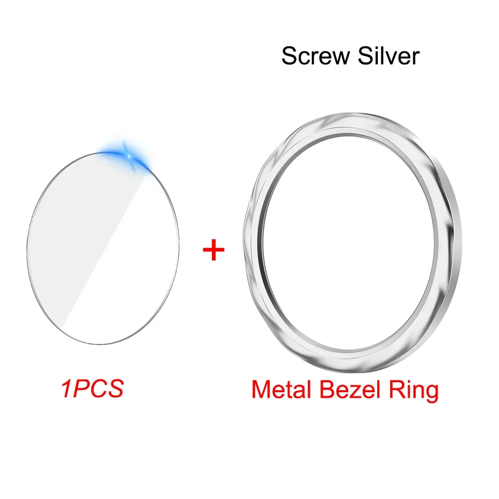 Sleek Metal Bezel Ring with Tempered Glass Protective Film