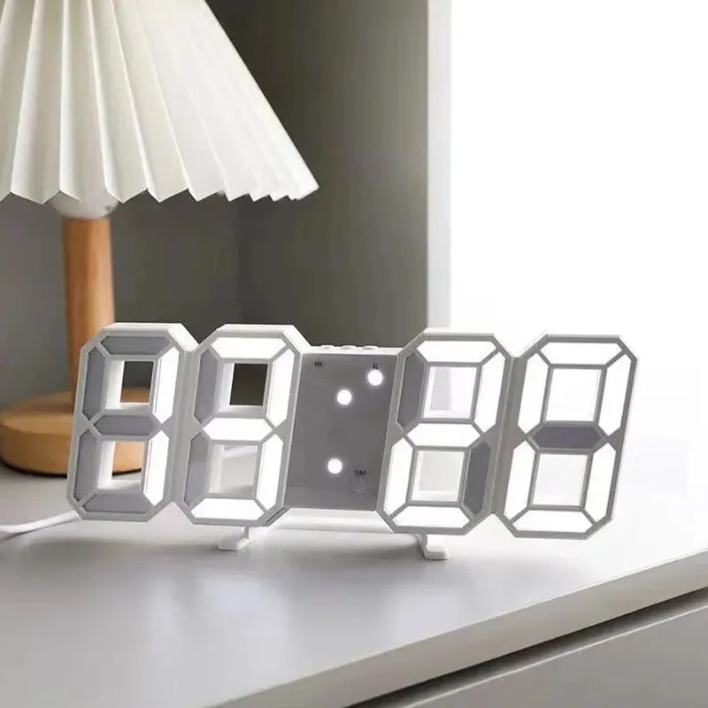 Digital Clock 3D Simple Desktop Decoration Living Room Bedroom Study Room Wall LED led digital clock,3d number wall clock,3d wall clock
