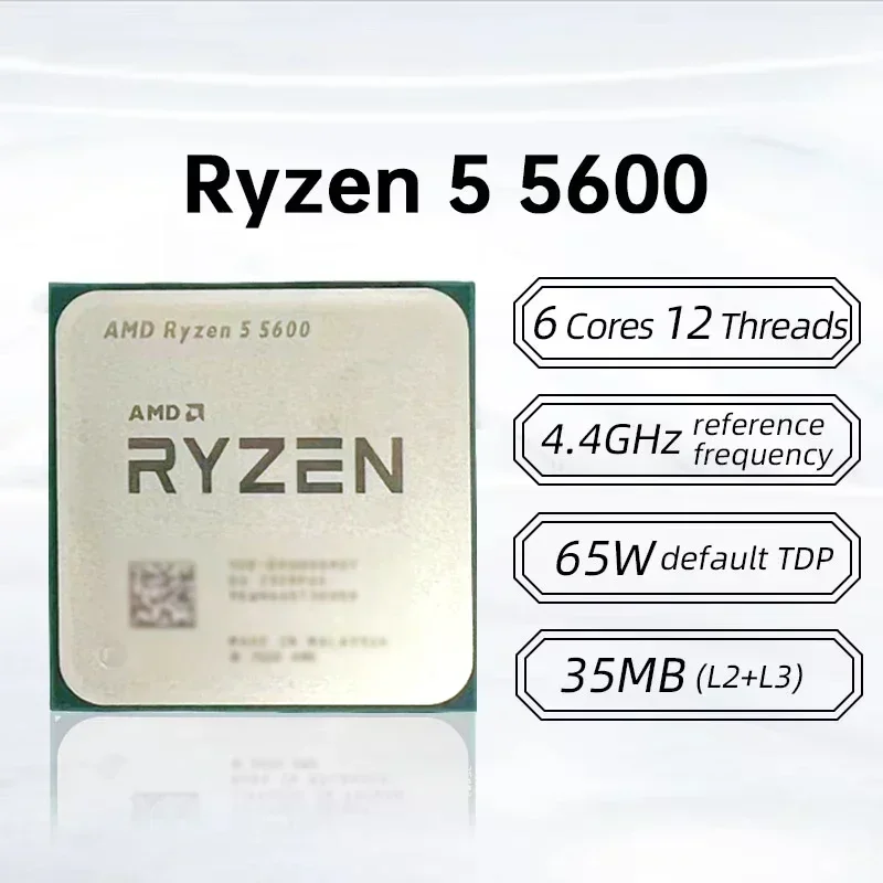 AMD R5 5600 6코어 12스레드 35GHz AM4 오리지널 칩 장기간 안정적인 서버 및 워크스테이션용