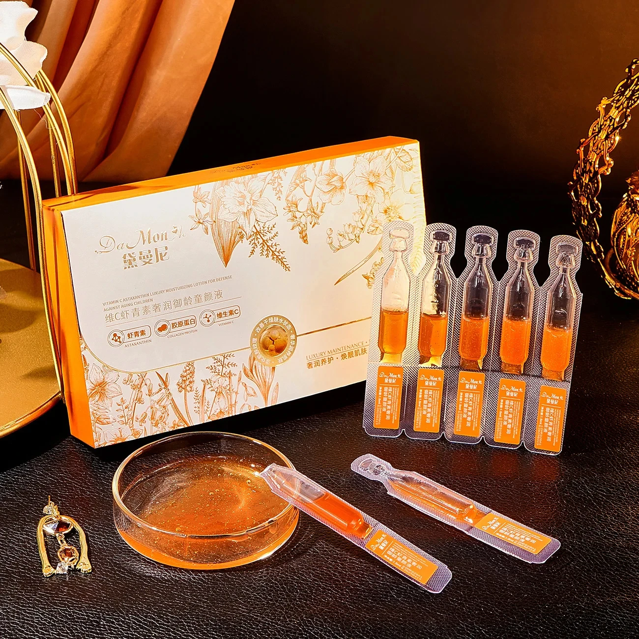 30pcs Korean Astaxanthin Hyaluronic Acid Facial Essence Kit Collagen Moisturizing Rejuvenation Vitamin C Skin Care Beauty Health
