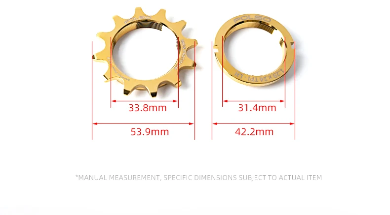 POLSO FC003 Chrom Silber Golden Edelstahl 304 Fixed Gear Cog Fixie Freewheel Track Cycling Schwungrad – Detail 4