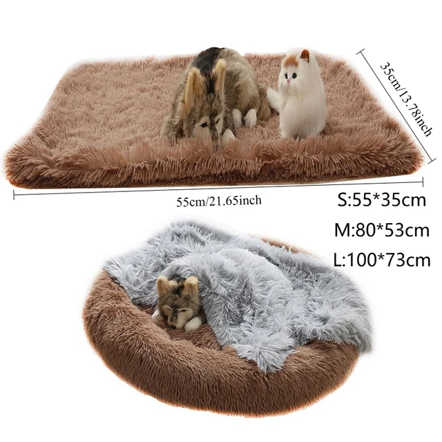 Soft Pet Blanket Mat Warm Dog Cat Sleeping Bed Mats Kennel Washable Long Plush Dogs Blankets Cover Winter Dog Supplies 4