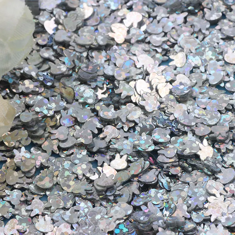 10g/20g/50g/4mm Hase Hase Kopfform PVC lose Pailletten Glitzer Pailletten für Nail Art Maniküre/Nähen/Hochzeits dekoration Konfett – Detail 6