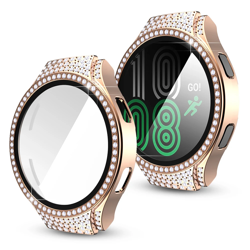 Women Diamond Case For Samsung Galaxy Watch 4 40mm 44mm Cover Active 2