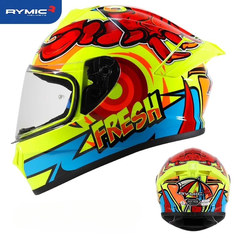 thumbnail image 1 of Casco de motocicleta RYMIC para mujer, con certificación DOT ECE, para carreras, para montar en carretera, color rosa, para DUKADI y Honda, 1 of 5