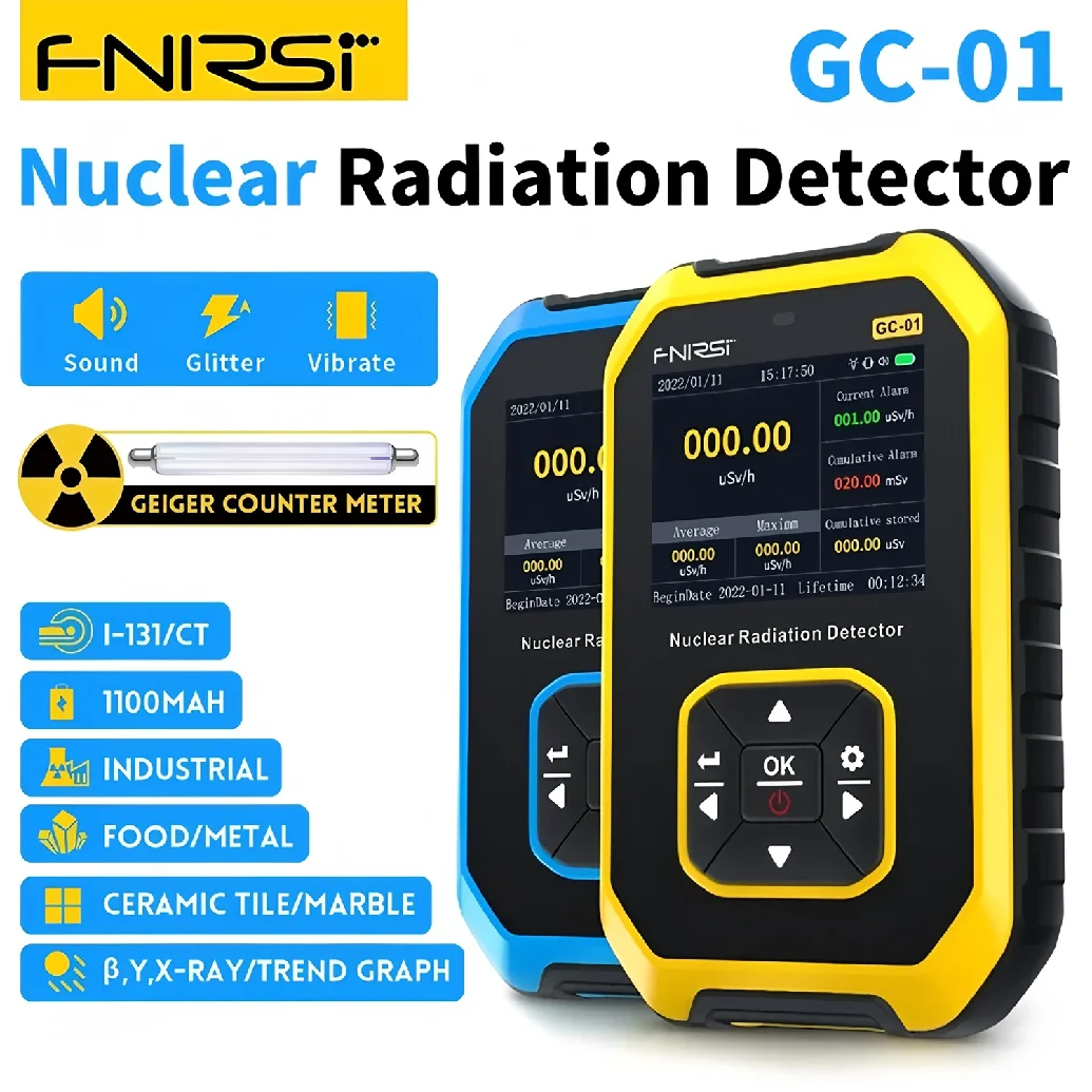 FNIRSI GC-01 핵 방사선 개인 선량계 감지기 X선 베타 감마 감지기 방..