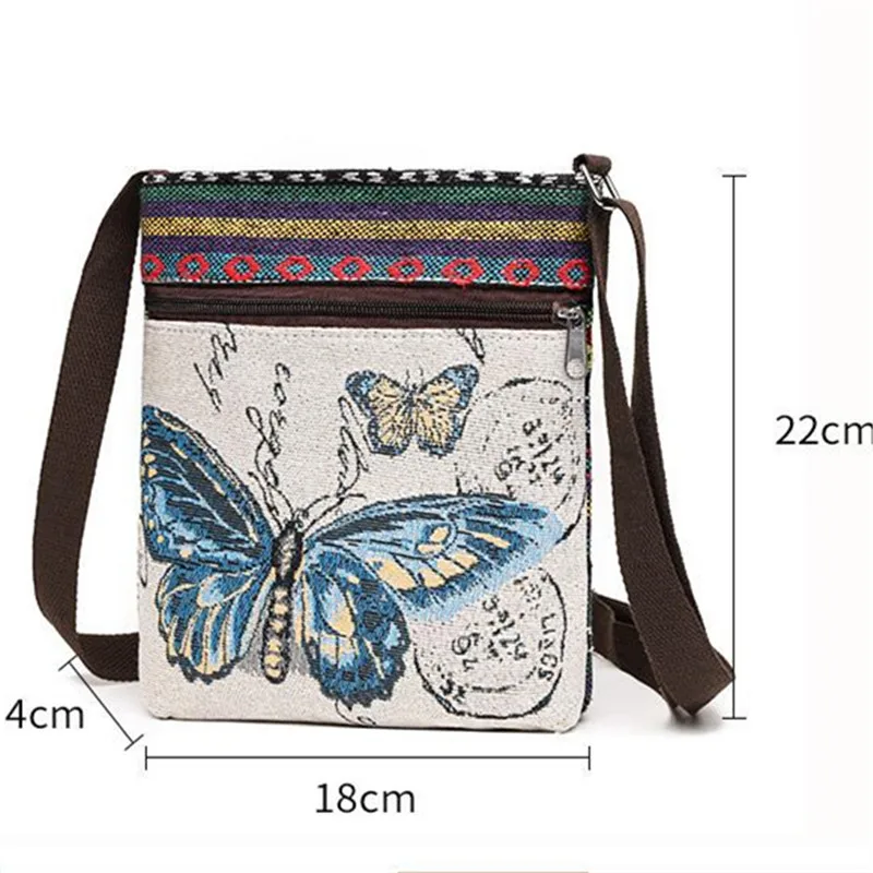 Canvas bag, women's crossbody bag, Chinese style, cute student outing, ethnic style, small shoulder bag, single shoulder bag