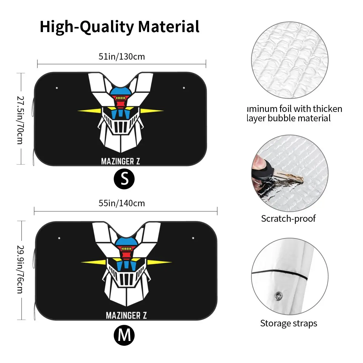 Actarus Mazinger Z Sunshade Windscreen Robot Grendizer Goldorak Car Front Windshield Car Window Windscreen Cover Car-styling