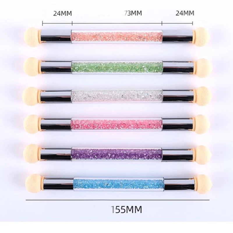 Nail Dyeing Pen Nail Art Double Head Gradient Pen Creative Beauty Painting Tools with 4 Sponge Heads Sponge