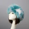 Colourful Pink Women Winter Warm Faux Fox Fur Hats Visor Cap Fluffy Fur Fashion Russian Style Female Round Cap Headgear Fur Caps 3