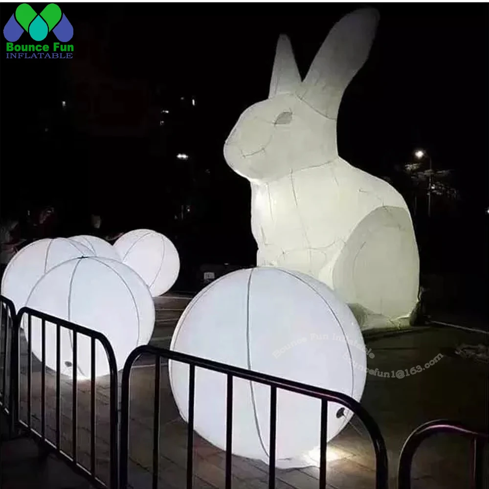 Large White Inflatable Rabbit Custom Easter Bunny with LED And Logo Printing Animal Cartoon Model for Exhibition gravity fidget toys creative 3d printing fidget toys stylish and fun sensory toys realistic stress toys for christmas easter