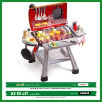 CUTE STONE Children's BBQ Grill Toy, Kitchen Playset, Realistic Smoke BBQ Grill Playset with Toy Kitchen Accessories. 1