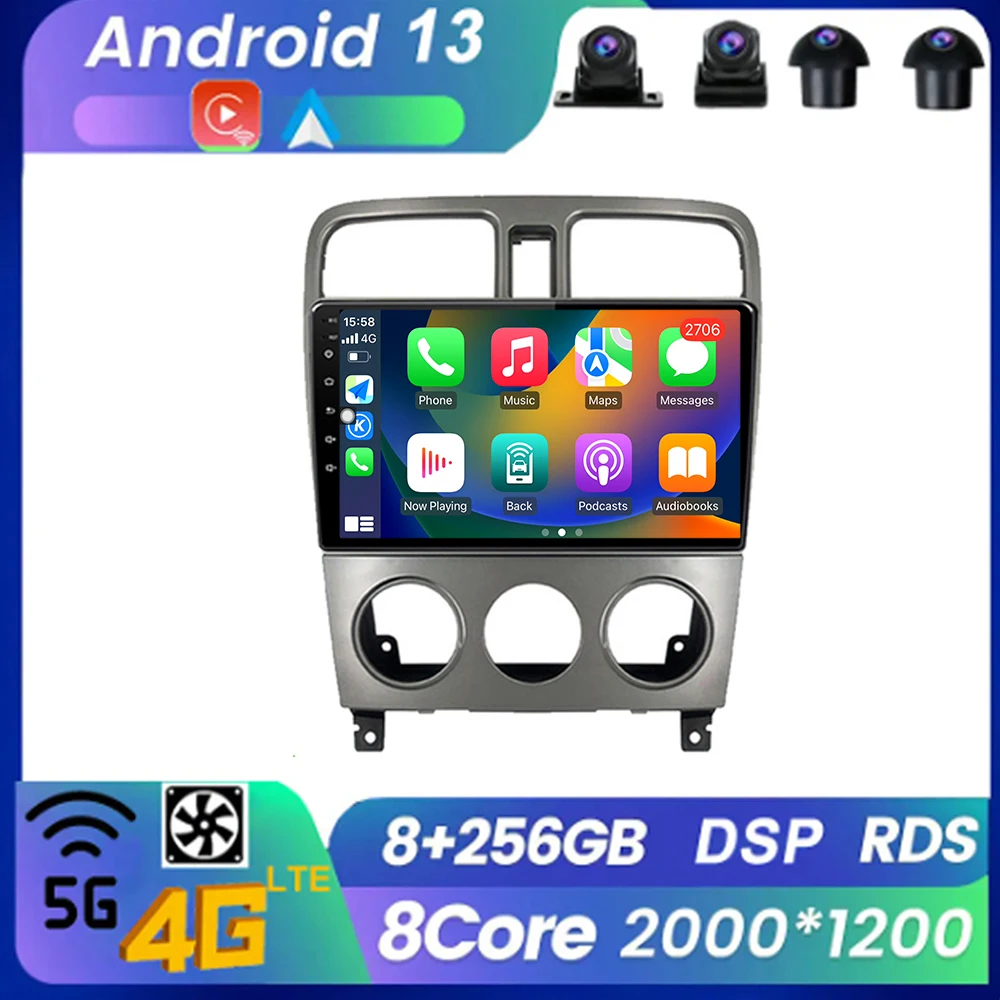 

Android 13 Auto radio For Subaru Forester SG 2002 - 2008 Radio Bluetooth WIFI Wireless Carplay Multimedia