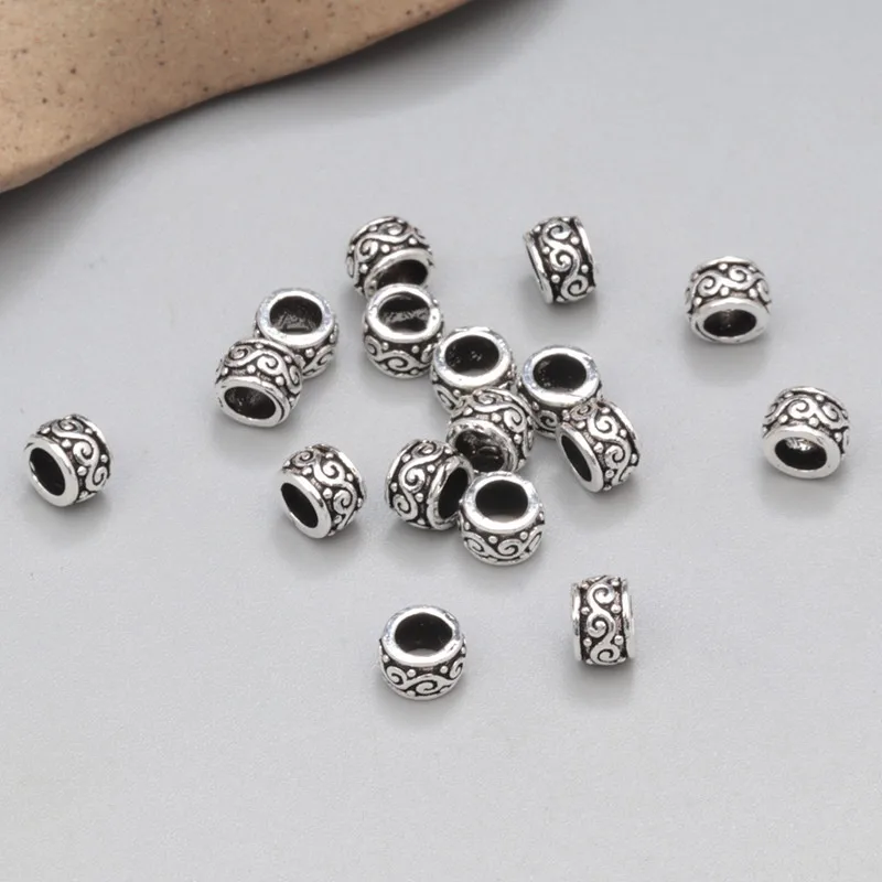 Solid 925 Sterling Silver Beads Rondelle/roundel Spacer Loose Bead Finding  for Jewelry DIY ,1pc - AliExpress