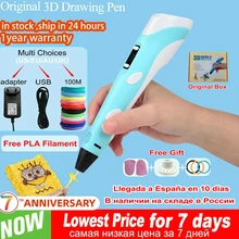3d caneta para crianças 3d desenho impressão caneta com tela lcd compatível pla filamento brinquedos para crianças presente de aniversário natal