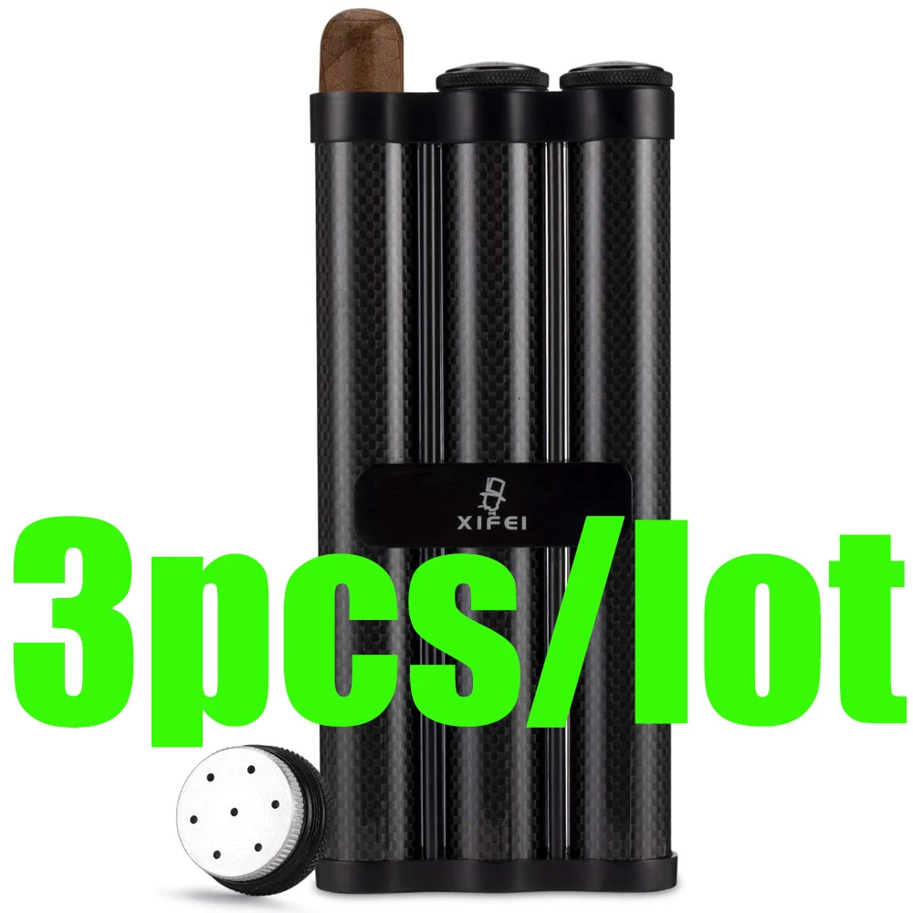 

3pcs/Lot Xifei Travel Cigar Case Portable Humidors Box Mini Storage Tube Holder 60 Rings Gauge W/Gift Box Cigarette Accessories