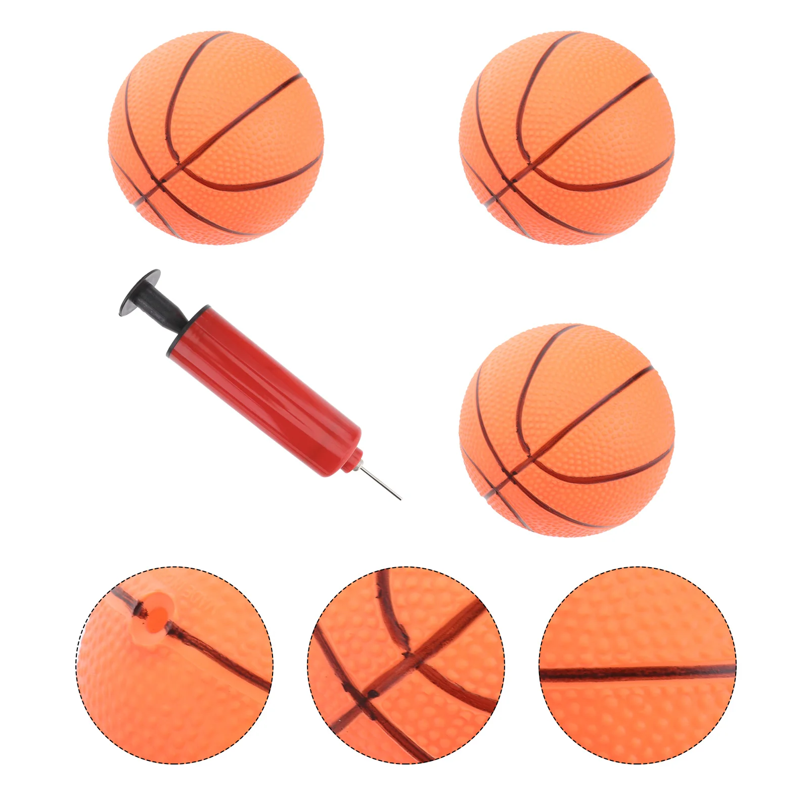 

Basketball, 3 of 4inch Rubber Basketball Set Basketball With Pump for Swimming Pools, Indoor and Outdoor, Parties