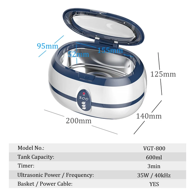 GTSONIC 600ml Ultrasonic Cleaner Bath