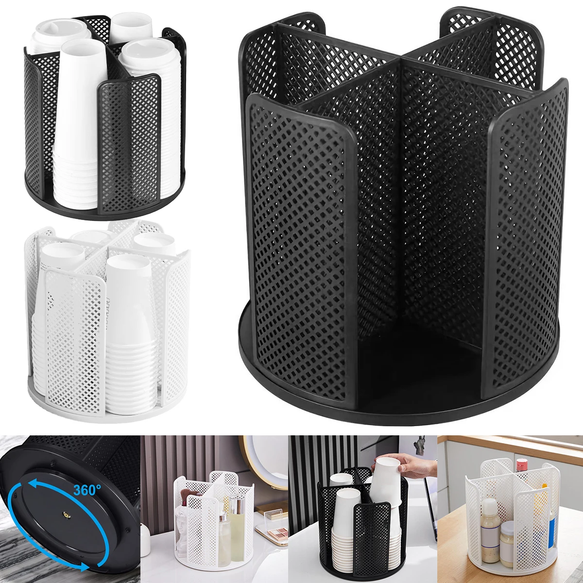 Organizador de tazas y tapas, dispensador de tazas de café giratorio de  360° para vasos de papel des YONGSHENG