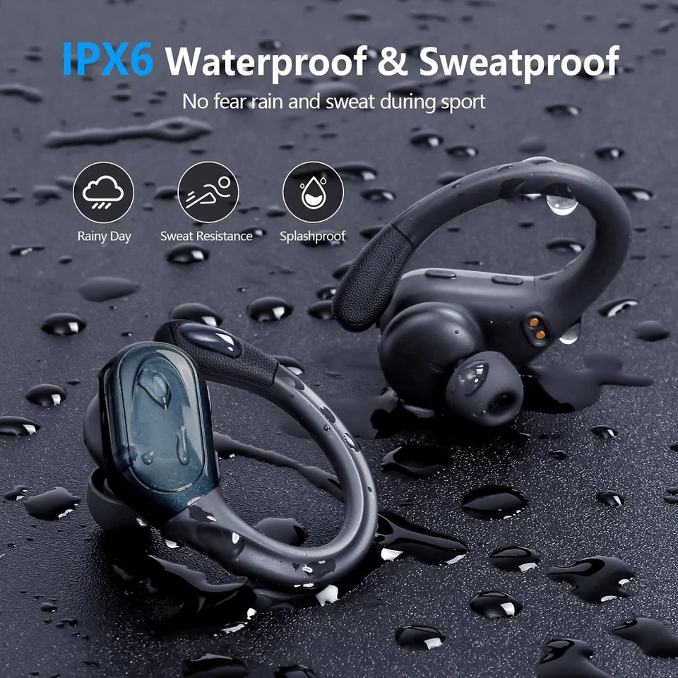 Écouteurs Bluetooth 5.3 Csasan – Réduction De Bruit – 40h D'autonomie – Étanches – Noir