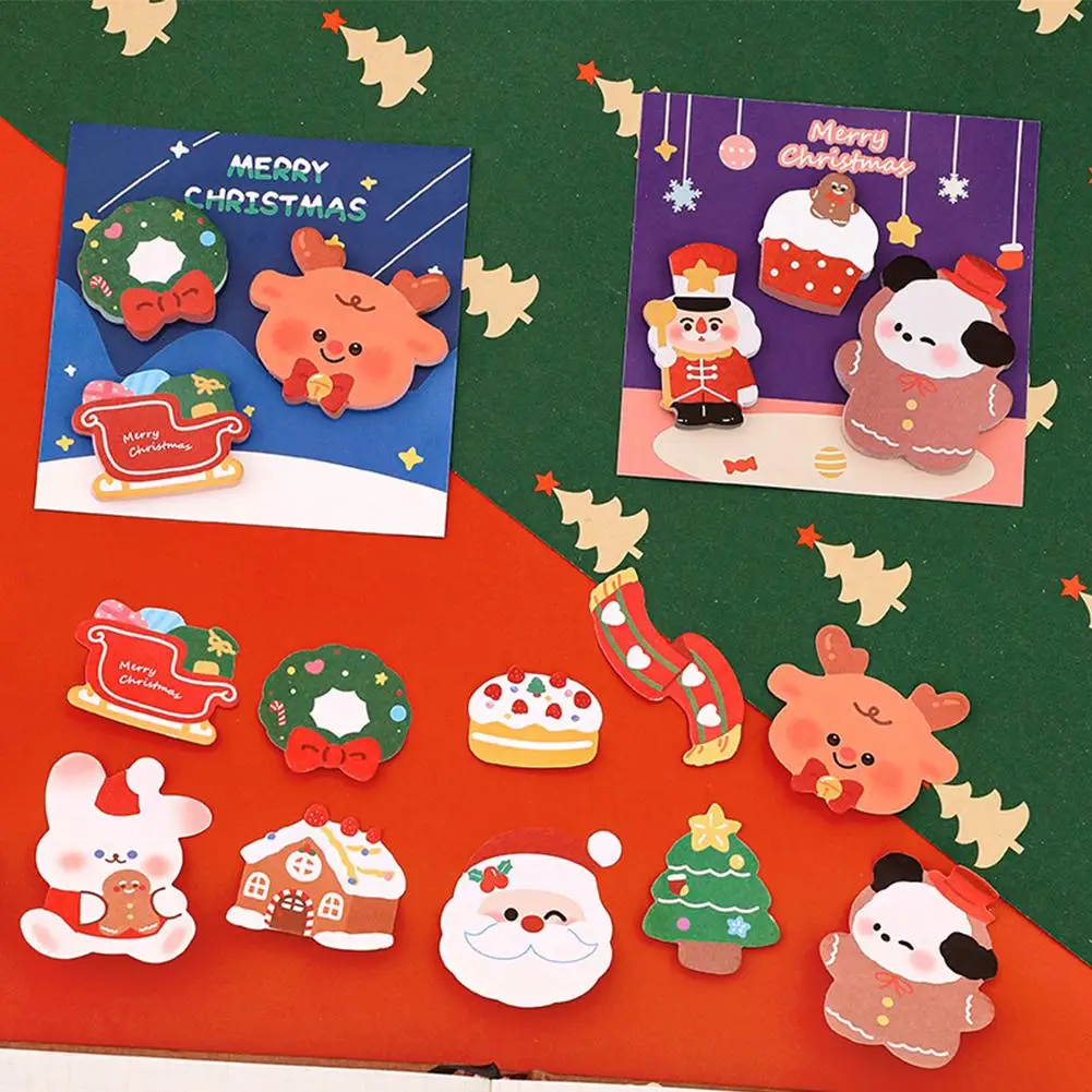

Lytwtw's Christmas Sticker Sticky Notes Cute Kawaii Scrapbooking Memo Adhesive Pad Diary Notepad Notepad Cartoon Kawaii DIY J9J2