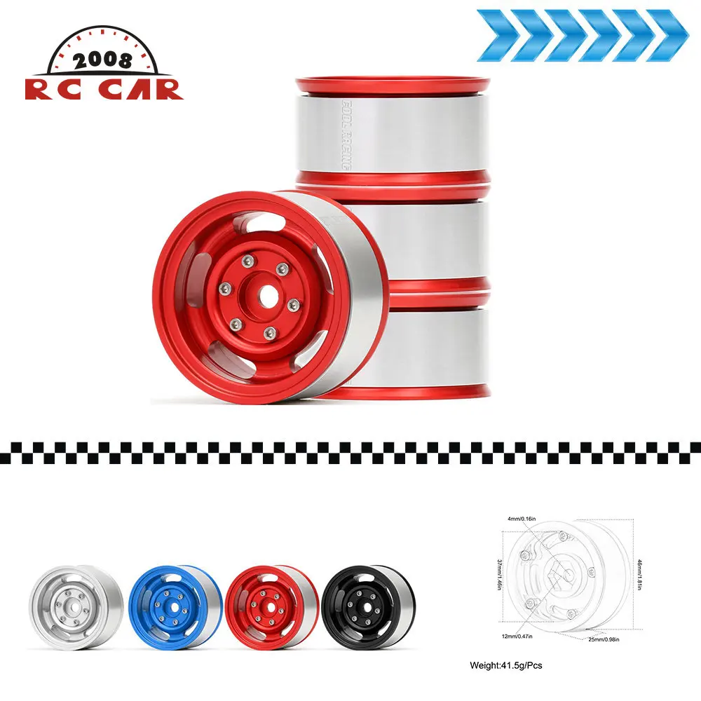 

1:10 1.55"12mm Hex Beadlock Wheels Hub RC Rim For RC MN98 Axial SCX10 D90 TF2 Tamiya CC01 LC70 LC80 RC4WD JIMNY