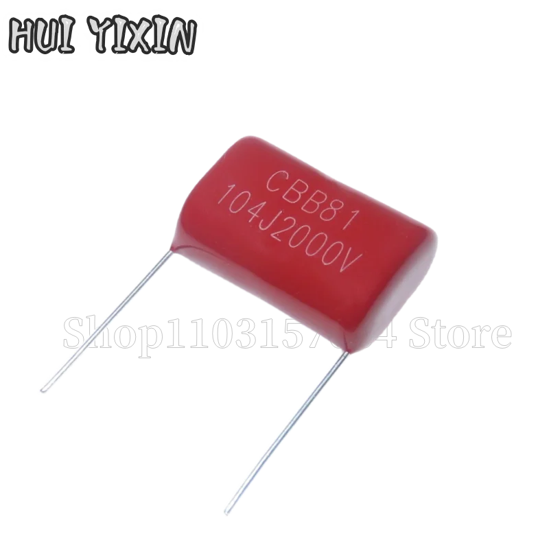 

5pcs/lot 0.1uF 2000V 2KV CBB 2000V 104J CBB81 104 100NF Polypropylene film capacitor pitch 25mm CBB81 In Stock