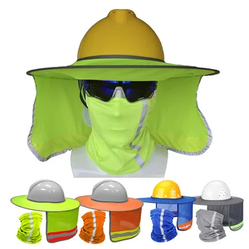 Casco di sicurezza Visiera parasole Casco Scudo solare Sciarpa riflettente per il collo Installazione e costruzione all'aperto