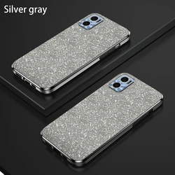 Luxury Electroplated Glitter Phone Case - Clear Soft TPU Back with Protective Bumper for Moto E22i (Silver Gray)