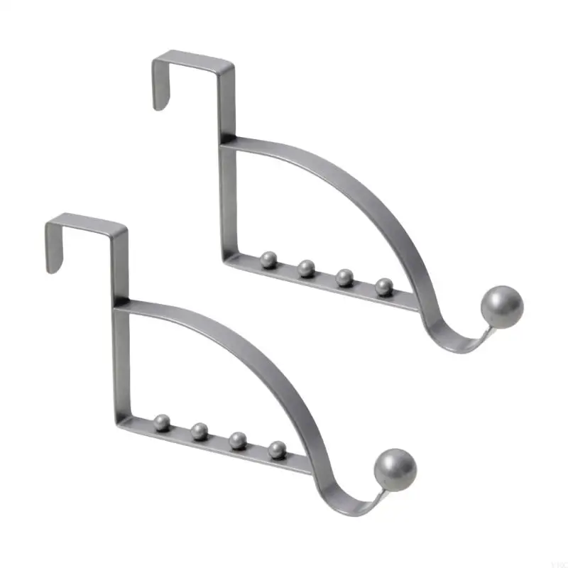 2Pieces Over The Door Hooks Hanger Multi Hanging Storage Organizers Valet Hooks Y4QC 2