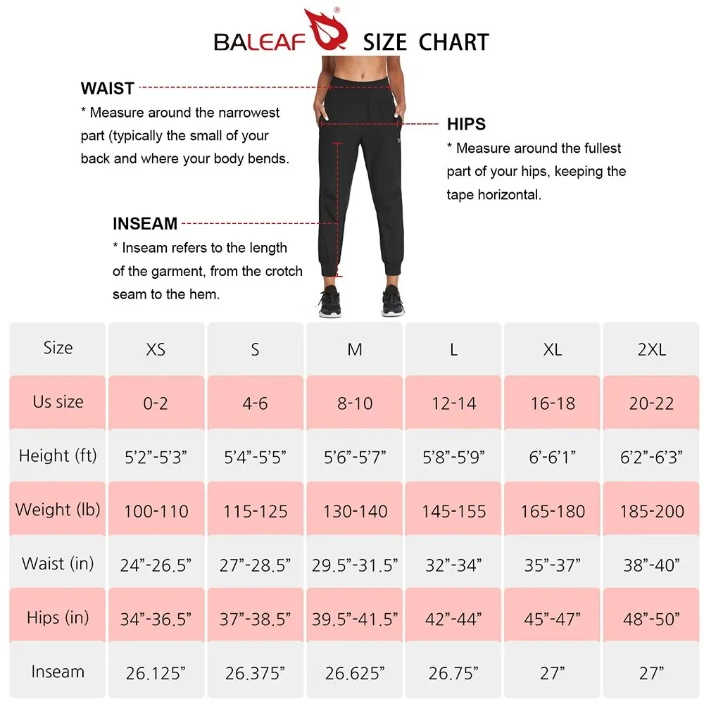 BALEAF Women's 7/8 High Wasited Running Pants Lightweight Athletic Sport  Jogger Pants Quick Dry