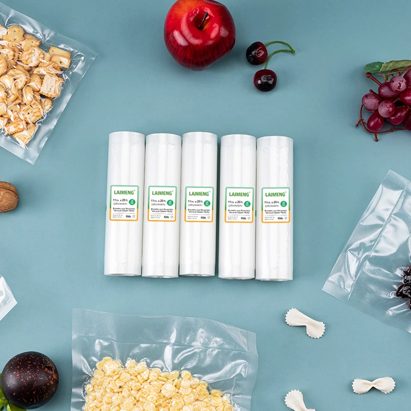 LAIMENG 진공 포장 기계용 수비드 진공 롤, 식품 보관 롤 진공 백 실러, R129, 5 롤 