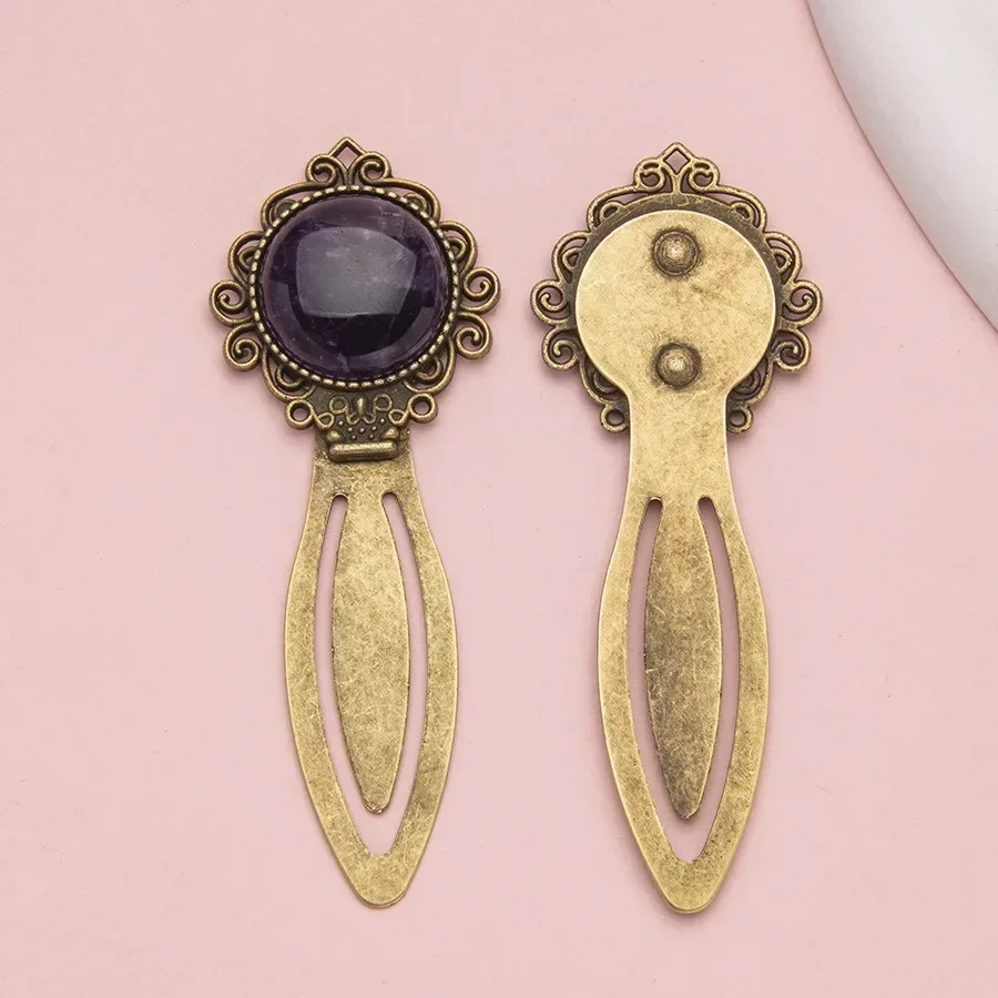 빈티지 청동 책갈피 정교한 보석 장식 북마크 독서 클립 책 페이지 표시기 학교 사무용품