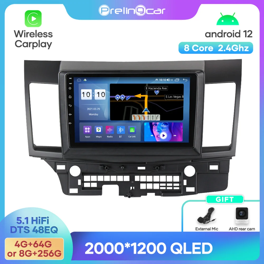 

Android 12 DTS Sound For Mitsubishi Lancer 2007-2012 Navigation Multimedia Car Player Radio 2Din Stereo Bluetooth 48EQ Band WIFI